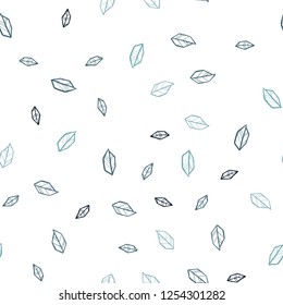 Light BLUE vector seamless abstract backdrop with leaves. Brand new colored illustration in blurry style with leaves. Template for business cards, websites.
