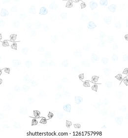 Light BLUE vector seamless abstract background with leaves. Brand new colored illustration in blurry style with leaves. Pattern for design of window blinds, curtains.