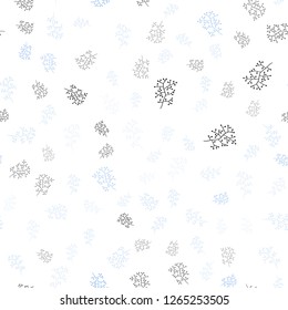 Light BLUE vector seamless abstract backdrop with leaves, branches. Creative illustration in blurred style with leaves, branches. Pattern for design of window blinds, curtains.