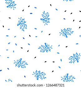 Light BLUE vector seamless abstract design with leaves, branches. Shining colored illustration with leaves and branches. Design for textile, fabric, wallpapers.