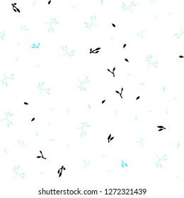 Light BLUE vector seamless abstract pattern with leaves. leaves on blurred abstract background with gradient. Pattern for design of fabric, wallpapers.