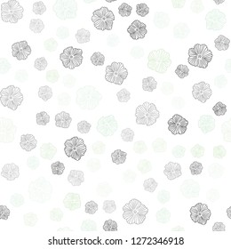 Light BLUE vector seamless abstract backdrop with flowers. Glitter abstract illustration with flowers. Texture for window blinds, curtains.