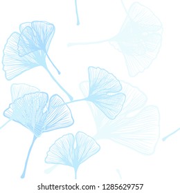 Light BLUE vector seamless abstract backdrop with leaves. Decorative illustration with doodles on abstract template. Pattern for trendy fabric, wallpapers.