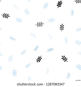 Light BLUE vector seamless abstract backdrop with leaves. Modern geometrical abstract illustration with leaves. Texture for window blinds, curtains.