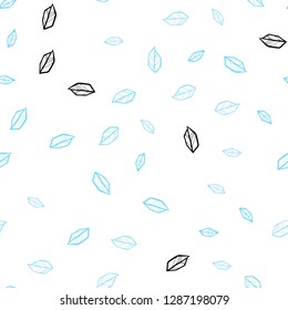 Light BLUE vector seamless abstract design with leaves. Colorful illustration in doodle style with leaves. Design for textile, fabric, wallpapers.