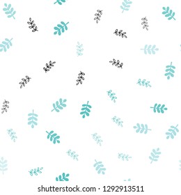 Light BLUE vector seamless abstract design with leaves. An elegant bright illustration with leaves in Natural style. Design for textile, fabric, wallpapers.