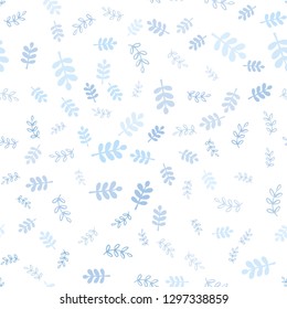 Light BLUE vector seamless abstract design with leaves, branches. Modern abstract illustration with leaves and branches. Design for wallpaper, fabric makers.