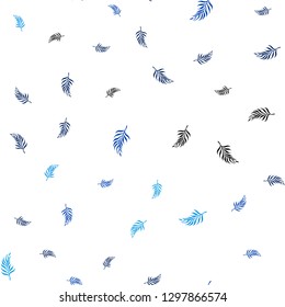 Light BLUE vector seamless abstract pattern with leaves. Modern geometrical abstract illustration with leaves. Design for textile, fabric, wallpapers.