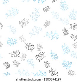 Light BLUE vector seamless abstract background with branches. Brand new colored illustration with leaves and branches. Texture for window blinds, curtains.