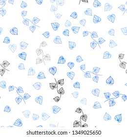 Light BLUE vector seamless abstract background with leaves. leaves on elegant natural pattern with gradient. Trendy design for wallpaper, fabric makers.