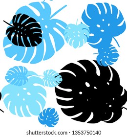 Light BLUE vector seamless abstract design with leaves. leaves on blurred abstract background with gradient. Pattern for trendy fabric, wallpapers.