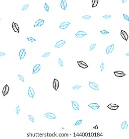 Light BLUE vector seamless abstract backdrop with leaves. Colorful abstract illustration with leaves in doodle style. Pattern for trendy fabric, wallpapers.