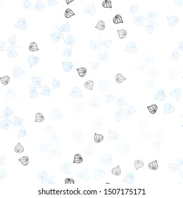 Light BLUE vector seamless abstract background with leaves. Blurred decorative design in Indian style with leaves. Pattern for design of window blinds, curtains.