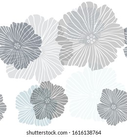 Light BLUE vector seamless abstract backdrop with flowers. Modern abstract illustration with flowers. Pattern for design of fabric, wallpapers.