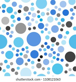 Light BLUE vector seamless backdrop with dots. Illustration with set of shining colorful abstract circles. Beautiful design for your business advert.