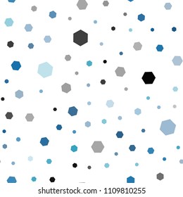 Light BLUE vector seamless backdrop with hexagons. Glitter abstract illustration in hexagonal style. New template for your brand book.