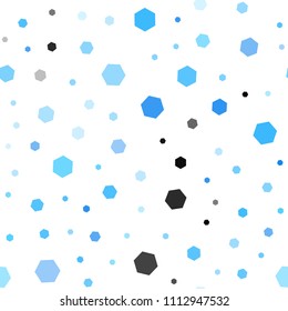 Light BLUE vector seamless backdrop with hexagons. Illustration with set of colorful hexagons. Pattern can be used for landing pages.