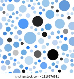 Light BLUE vector seamless backdrop with dots. Modern abstract illustration with colorful water drops. Pattern can be used as texture of wallpapers.