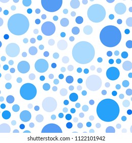 Light BLUE vector seamless backdrop with dots. Glitter abstract illustration with blurred drops of rain. Pattern can be used for beautiful websites.