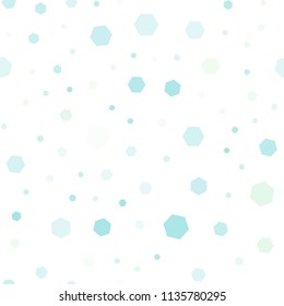 Light BLUE vector seamless backdrop with hexagons. White background with colorful hexagons. Pattern for ads, leaflets.