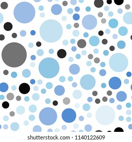 Light BLUE vector seamless backdrop with dots. Abstract illustration with colored bubbles in nature style. Pattern can be used for futuristic ad, booklets.