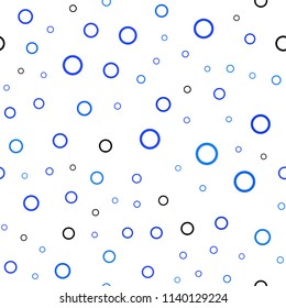 Light BLUE vector seamless backdrop with dots. Beautiful colored illustration with blurred circles in nature style. Pattern can be used for futuristic ad, booklets.