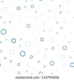 Light BLUE vector seamless backdrop with dots. Beautiful colored illustration with blurred circles in nature style. Pattern can be used for futuristic ad, booklets.