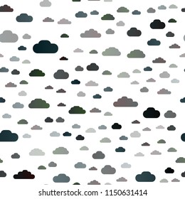 Light BLUE vector seamless backdrop with cumulus. Colorful illustration consisted of abstract clouds. Pattern for design of window blinds, curtains.