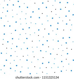 Light BLUE vector seamless backdrop with dots. Glitter abstract illustration with blurred drops of rain. Pattern for design of window blinds, curtains.