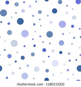 Light BLUE vector seamless backdrop with dots. Beautiful colored illustration with blurred circles in nature style. Template for business cards, websites.