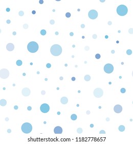 Light BLUE vector seamless backdrop with dots. Modern abstract illustration with colorful water drops. Trendy design for wallpaper, fabric makers.