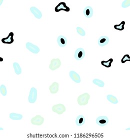 Light BLUE vector seamless backdrop with dots. Blurred decorative design in abstract style with bubbles. Pattern for trendy fabric, wallpapers.