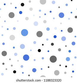 Light BLUE vector seamless backdrop with dots. Glitter abstract illustration with blurred drops of rain. Trendy design for wallpaper, fabric makers.