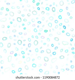 Light BLUE vector seamless backdrop with dots, spots. Modern abstract illustration with colorful water drops. Pattern for design of window blinds, curtains.
