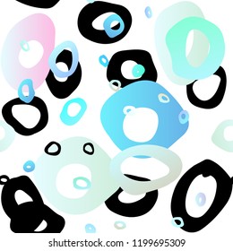 Light BLUE vector seamless backdrop with dots, spots. Illustration with set of shining colorful abstract circles. Template for business cards, websites.