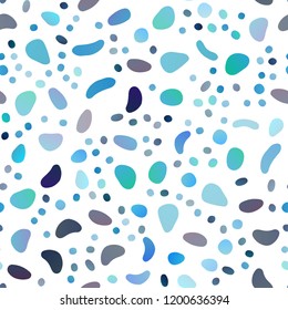 Light BLUE vector seamless backdrop with dots, spots. Blurred decorative design in abstract style with bubbles. Pattern for trendy fabric, wallpapers.