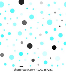 Light BLUE vector seamless backdrop with dots. Blurred bubbles on abstract background with colorful gradient. Trendy design for wallpaper, fabric makers.