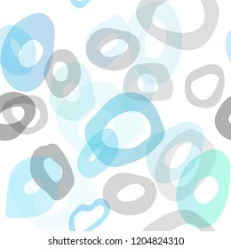 Light BLUE vector seamless backdrop with dots, spots. Abstract illustration with colored bubbles in nature style. Pattern for design of fabric, wallpapers.