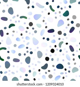Light BLUE vector seamless backdrop with dots, spots. Blurred decorative design in abstract style with bubbles. Template for business cards, websites.