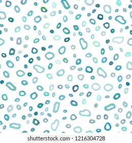 Light BLUE vector seamless backdrop with dots, spots. Illustration with set of shining colorful abstract circles. Design for textile, fabric, wallpapers.