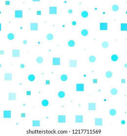 Light BLUE vector seamless backdrop with dots, spots, cubes. Colorful gradient with circles, rectangles on abstract backdrop. Trendy design for wallpaper, fabric makers.