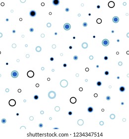 Light BLUE vector seamless backdrop with dots. Beautiful colored illustration with blurred circles in nature style. Trendy design for wallpaper, fabric makers.