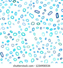 Light BLUE vector seamless backdrop with dots, spots. Illustration with set of shining colorful abstract circles. Template for business cards, websites.