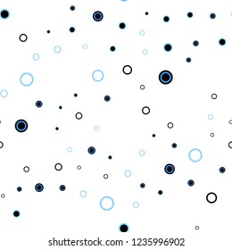Light BLUE vector seamless backdrop with dots. Glitter abstract illustration with blurred drops of rain. Pattern for design of window blinds, curtains.