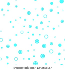 Light BLUE vector seamless backdrop with dots. Glitter abstract illustration with blurred drops of rain. Pattern for trendy fabric, wallpapers.