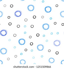 Light BLUE vector seamless backdrop with dots. Modern abstract illustration with colorful water drops. Pattern can be used for ads, leaflets.