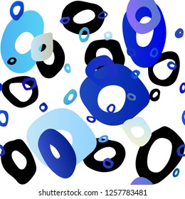 Light BLUE vector seamless backdrop with dots, spots. Modern abstract illustration with colorful water drops. Pattern for design of window blinds, curtains.