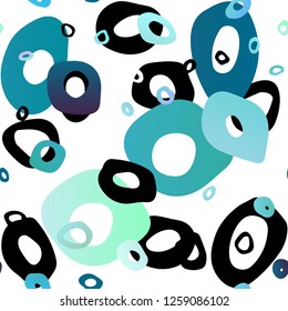 Light BLUE vector seamless backdrop with dots, spots. Illustration with set of shining colorful abstract circles. Trendy design for wallpaper, fabric makers.