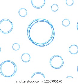 Light BLUE vector seamless backdrop with dots. Blurred decorative design in abstract style with bubbles. Texture for window blinds, curtains.