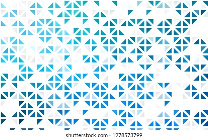 Light BLUE vector seamless backdrop with lines, triangles. Beautiful illustration with triangles in nature style. Pattern for design of fabric, wallpapers.